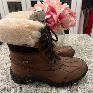 Brown Ombre Fur lined Ugg Adirondack Boots